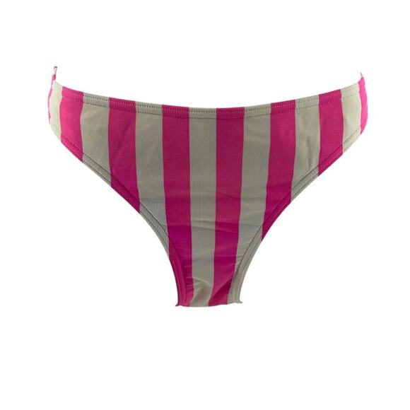 Figleaves Pink/White Striped Corsica Bikini Bottoms Womens Size 10 - Picture 2 of 7